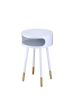 Sonria Round End Table, White & Natural