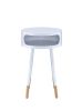 Sonria Round End Table, White & Natural