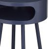 Sonria Round End Table, Black & Natural