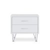 Contemporary 2 Drawers Wood Nightstand By Deoss, White