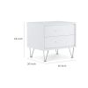 Contemporary 2 Drawers Wood Nightstand By Deoss, White