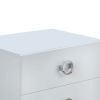 Modern Style Wood & Metal Nightstand By Elms, White & Chrome
