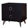 Contemporary Style Wood & Metal Nightstand By Elms, Black & Chrome