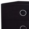 Contemporary Style Wood & Metal Nightstand By Elms, Black & Chrome