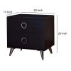 Contemporary Style Wood & Metal Nightstand By Elms, Black & Chrome