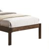 Simply Design Twin Bed With Wooden Slatted Headboard, Brown