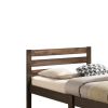 Simply Design Twin Bed With Wooden Slatted Headboard, Brown