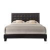Sophistiated Transitional Style Queen Size Padded Bed, Brown