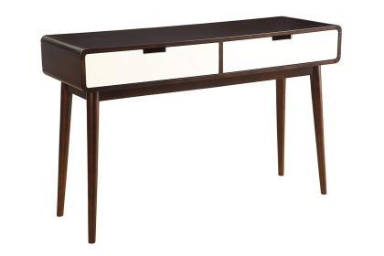 Beautiful Sofa Table With 2 Drawers, Espresso & White