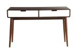 Beautiful Sofa Table With 2 Drawers, Espresso & White