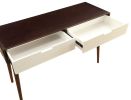 Beautiful Sofa Table With 2 Drawers, Espresso & White