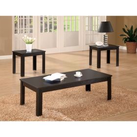 3 Piece Occasional Table Set, 1 Coffee Table, 2 End Tables, Brown Wood