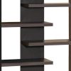 Expressive Wooden Bookcase with Center Back Panel, Brown