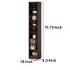 Glimmering Brown Narrow Wooden bookcase