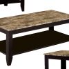 Artistic 3 piece occasional table set with Marble Top, Brown