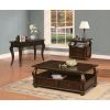Elegant Coffee Table With 2 Drawers , Walnut Brown