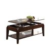 Innovative Coffee Table with Lift Top, Walnut Brown