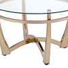 Attractive Coffee Table, Gold & Clear Glass