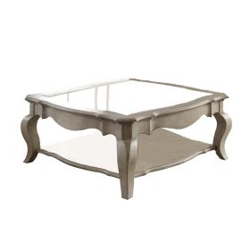 Charming Coffee Table, Brown& Clear Glass