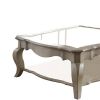Charming Coffee Table, Brown& Clear Glass