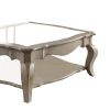 Charming Coffee Table, Brown& Clear Glass