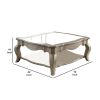 Charming Coffee Table, Brown& Clear Glass