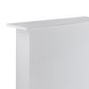 Rectangular Wooden Bar Table with Storage, White and Chrome