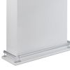 Rectangular Wooden Bar Table with Storage, White and Chrome