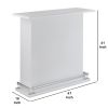 Rectangular Wooden Bar Table with Storage, White and Chrome