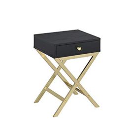 Stylish Side Table, Black & Gold
