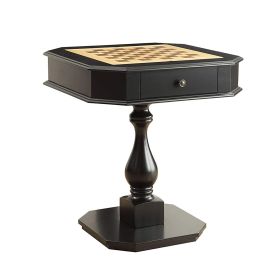 Wooden Chess Game TableWith One Drawer, Black