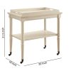 Wooden Serving Tray Table, Antique White