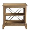 Wooden Side Table With 2 Compartments, Oak Brown