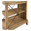 Wooden Side Table With 2 Compartments, Oak Brown