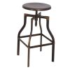 Adjustable Stool with Swivel, Antique Copper