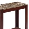 Impressive Chairside Table With Marble Top, Brown