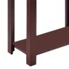 Impressive Chairside Table With Marble Top, Brown