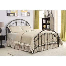 Fine looking Metal Curved Queen Size Bed, Bronze