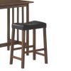 Contemporary Style 3 Piece Counter Height Set, Brown