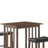 Contemporary Style 3 Piece Counter Height Set, Brown