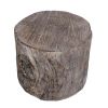 Antique Round Tree Stump Cement Stool,  Brown