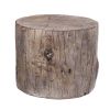 Antique Round Tree Stump Cement Stool,  Brown