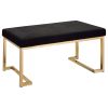 Astonishing Bench, Black Fabric & Gold
