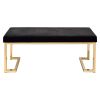Astonishing Bench, Black Fabric & Gold