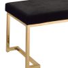 Astonishing Bench, Black Fabric & Gold
