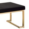 Astonishing Bench, Black Fabric & Gold