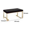 Astonishing Bench, Black Fabric & Gold