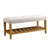 Wooden Bench, Light Gray & Oak