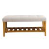 Wooden Bench, Light Gray & Oak