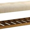 Wooden Bench, Beige & Oak